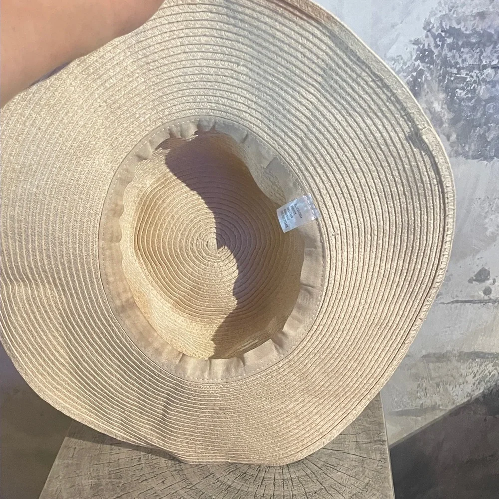 Elegant Cream Sun Hat with Black Band